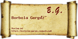 Borbola Gergő névjegykártya
